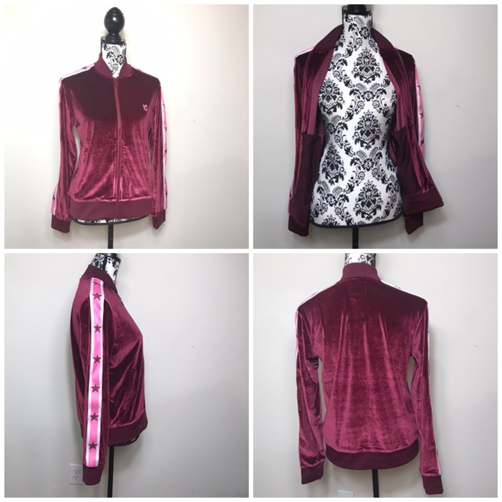 Conv&Miley Cyprus Velvet SET:Jacket+Pant Burgundy - Picture 5 of 8